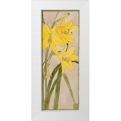 Yellow Daylily White Modern Wood Framed Art Print by Overbeck, Hannah Borger