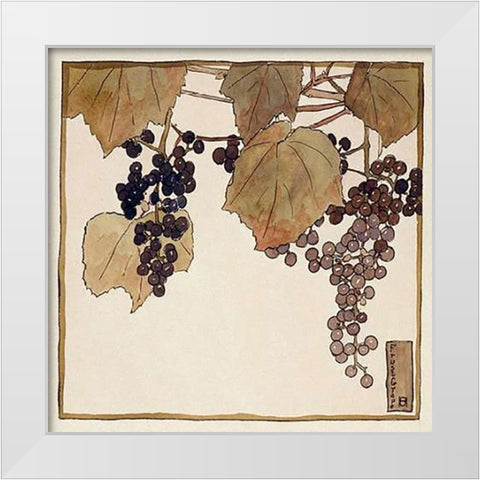 Frost Grape White Modern Wood Framed Art Print by Overbeck, Hannah Borger