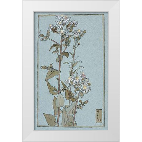 Aster on Green Ground White Modern Wood Framed Art Print by Overbeck, Hannah Borger