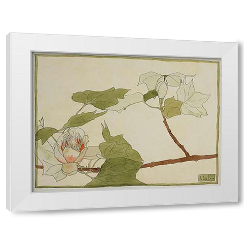 Tulip Tree White Modern Wood Framed Art Print by Overbeck, Hannah Borger