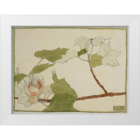 Tulip Tree White Modern Wood Framed Art Print by Overbeck, Hannah Borger