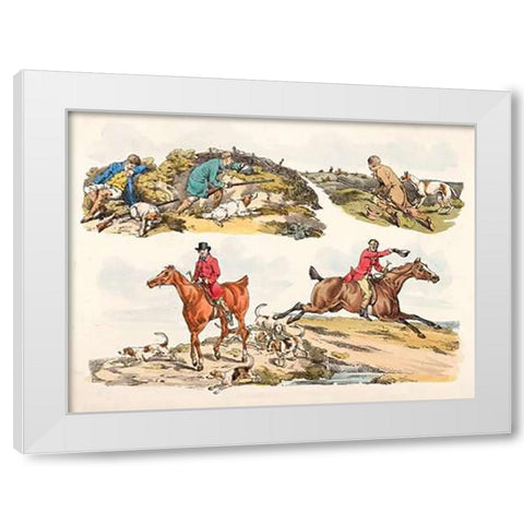 Hare Hunting, 1817 White Modern Wood Framed Art Print by Alken, Henry Thomas