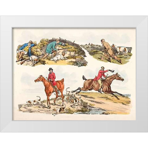 Hare Hunting, 1817 White Modern Wood Framed Art Print by Alken, Henry Thomas