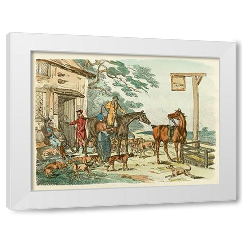 Hunters Before Hunting, 1817 White Modern Wood Framed Art Print by Alken, Henry Thomas