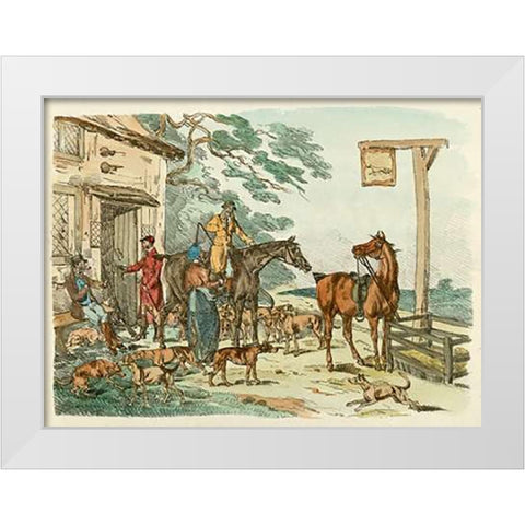 Hunters Before Hunting, 1817 White Modern Wood Framed Art Print by Alken, Henry Thomas