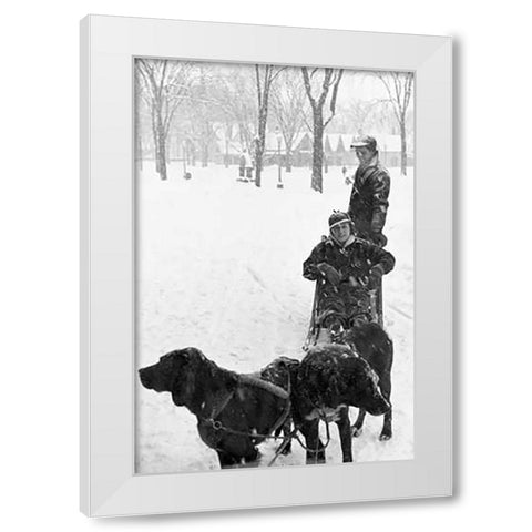 Snow Carnival, New Hampshire, Lancaster, 1936 White Modern Wood Framed Art Print by Rothstein, Arthur