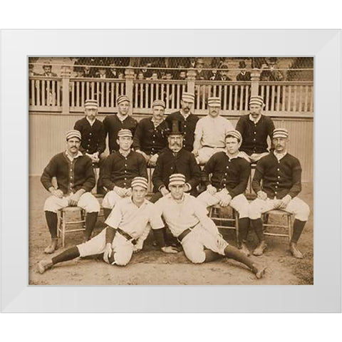 Philadelphia Baseball Club, 1887 White Modern Wood Framed Art Print by A.G. Spalding Baseball Collection