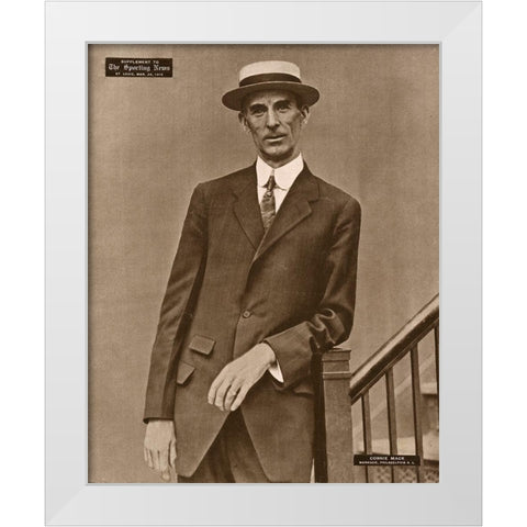 Connie Mack, Manager, Philadelphia American League, 1880 White Modern Wood Framed Art Print by Leopold Morse Goulston Baseball Collection,