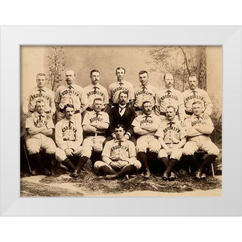 Brooklyn Baseball Club White Modern Wood Framed Art Print by A.G. Spalding Baseball Collection