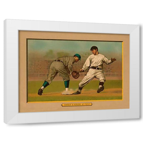 Jordan and Herzog at First White Modern Wood Framed Art Print by American Tobacco Company