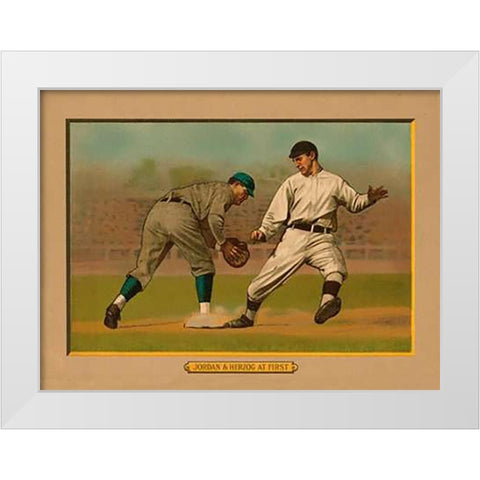 Jordan and Herzog at First White Modern Wood Framed Art Print by American Tobacco Company