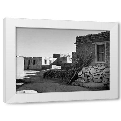 Street and Houses - Acoma Pueblo, New Mexico - National Parks and Monuments, ca. 1933-1942 White Modern Wood Framed Art Print by Adams, Ansel