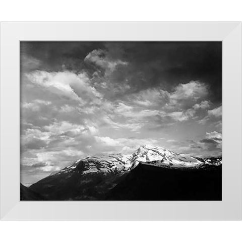 Heavens Peak, Glacier National Park, Montana - National Parks and Monuments, 1941 White Modern Wood Framed Art Print by Adams, Ansel