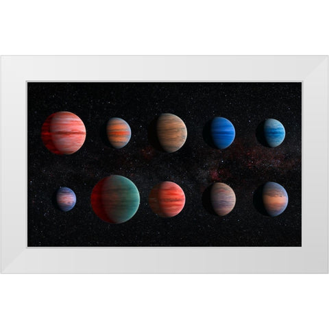 Artist Impression of Hot Jupiter Exoplanets - Unannotated White Modern Wood Framed Art Print by NASA, ESA,