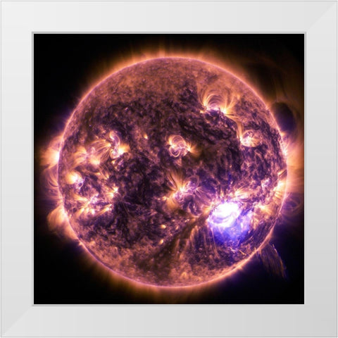 Solar Dynamics Observatory - December 19, 2014 White Modern Wood Framed Art Print by NASA SDO,