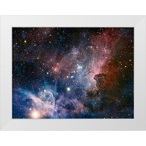 Carina Nebula Infrared from HAWK-I White Modern Wood Framed Art Print by Preibisch, T.
