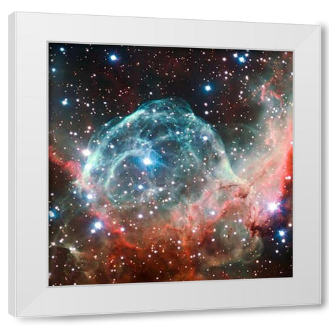 Thors Helmet Nebula White Modern Wood Framed Art Print by Bailleul, B.