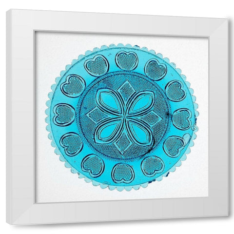 Blue Pressed Glass Plate White Modern Wood Framed Art Print by Glassmaker, Unknown 19th Century American
