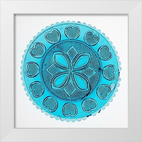 Blue Pressed Glass Plate White Modern Wood Framed Art Print by Glassmaker, Unknown 19th Century American