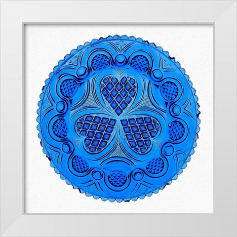 Roman Rosette Tea Plate White Modern Wood Framed Art Print by Glassmaker, Unknown 19th Century American