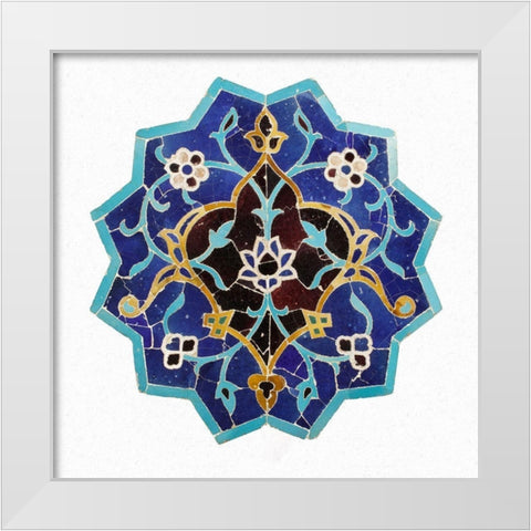 Mosaic Tile White Modern Wood Framed Art Print by Artisan, Unknown 15th Century Persian