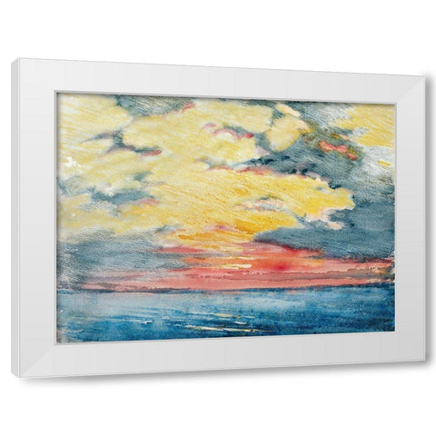 Sunset, Acapulco White Modern Wood Framed Art Print by Pennell, Joseph