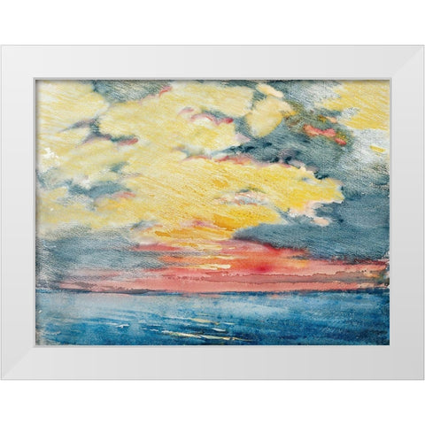 Sunset, Acapulco White Modern Wood Framed Art Print by Pennell, Joseph