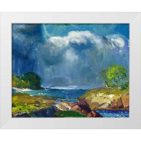The Coming Storm White Modern Wood Framed Art Print by Bellows, George