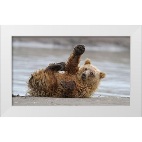 High Five White Modern Wood Framed Art Print by Forns, Alfred