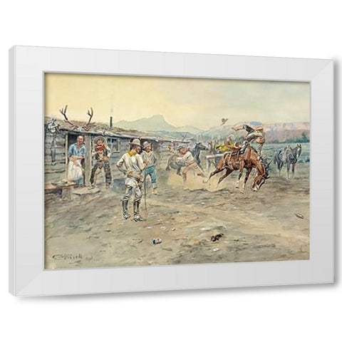 The Tenderfoot, 1900 White Modern Wood Framed Art Print by Russell, Charles
