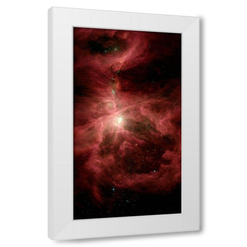 The Sword of Orion White Modern Wood Framed Art Print by Spitzer Space Telescope,