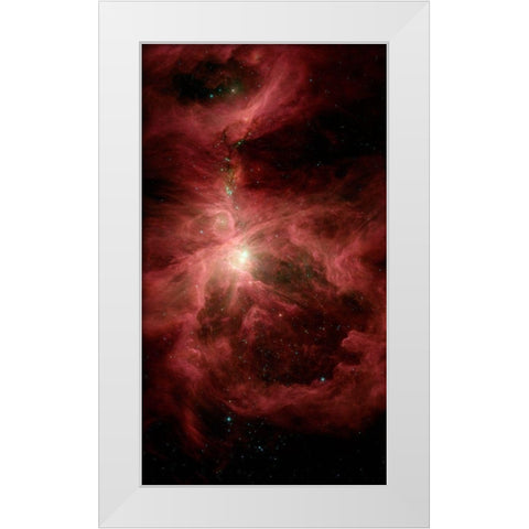 The Sword of Orion White Modern Wood Framed Art Print by Spitzer Space Telescope,