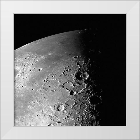 Moon - North Pole, 01/29/1996 White Modern Wood Framed Art Print by NASA