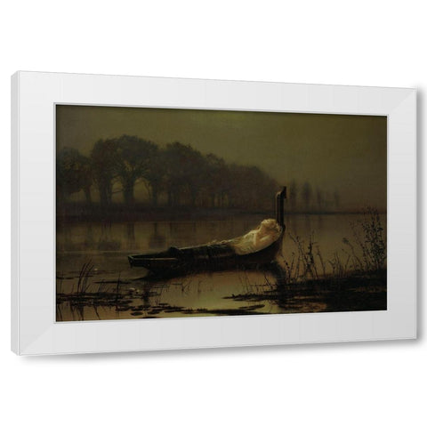 The Lady of Shalott White Modern Wood Framed Art Print by Grimshaw, John Atkinson