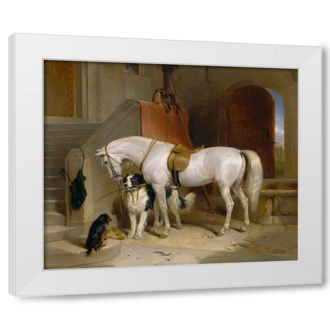 Favourites White Modern Wood Framed Art Print by Landseer, Sir Edwin Henry