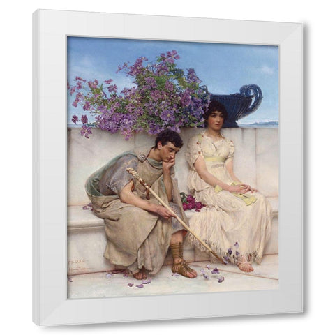 An Eloquent Silence White Modern Wood Framed Art Print by Alma-Tadema, Sir Lawrence