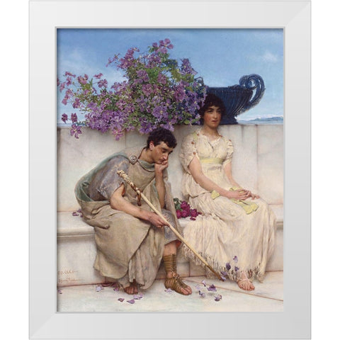An Eloquent Silence White Modern Wood Framed Art Print by Alma-Tadema, Sir Lawrence