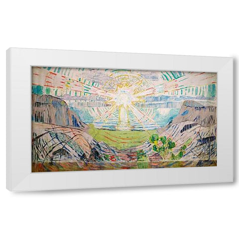 The Sun, 1910-1911 White Modern Wood Framed Art Print by Munch, Edvard