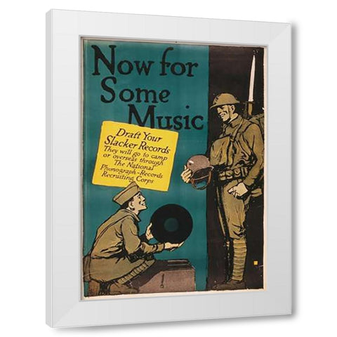 Now for Some Music, 1917 White Modern Wood Framed Art Print by Falls, Charles Buckles
