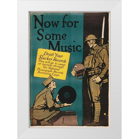 Now for Some Music, 1917 White Modern Wood Framed Art Print by Falls, Charles Buckles
