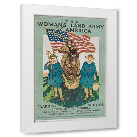 The Womans Land Army of America White Modern Wood Framed Art Print by Paus, Herbert