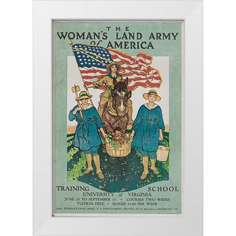 The Womans Land Army of America White Modern Wood Framed Art Print by Paus, Herbert