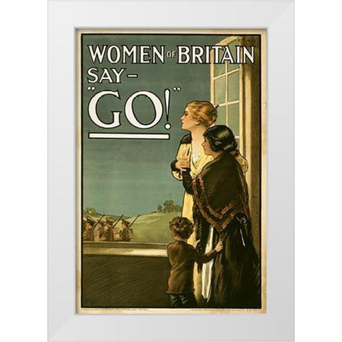 Women of Britain say - Go! White Modern Wood Framed Art Print by Kealey, E.P