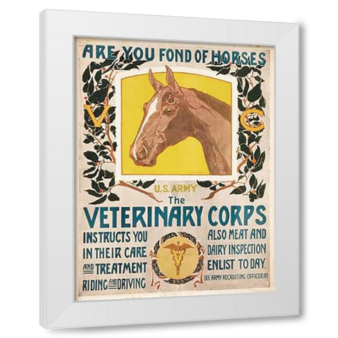 Are You Fond of Horses, 1919 White Modern Wood Framed Art Print by SMuseumeck, Horst