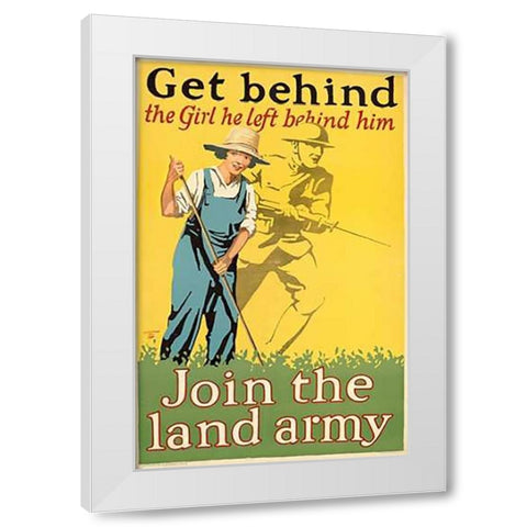 Get behind the girl he left behind him, ca. 1918 White Modern Wood Framed Art Print by Guenther