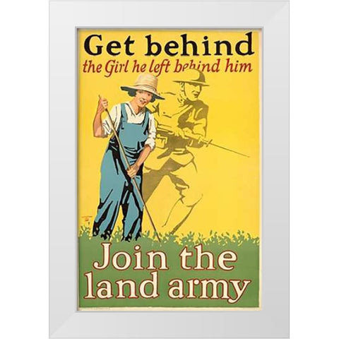 Get behind the girl he left behind him, ca. 1918 White Modern Wood Framed Art Print by Guenther