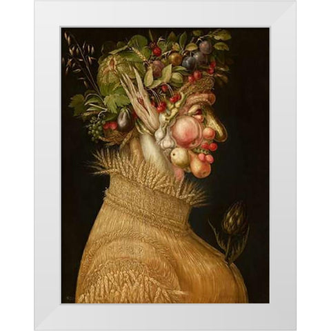 Summer White Modern Wood Framed Art Print by Arcimboldo, Giuseppe