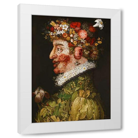 Spring White Modern Wood Framed Art Print by Arcimboldo, Giuseppe