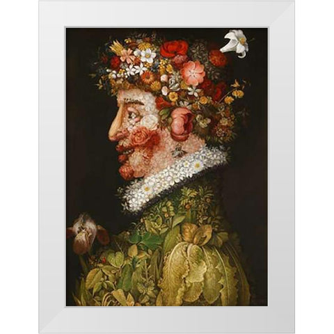 Spring White Modern Wood Framed Art Print by Arcimboldo, Giuseppe