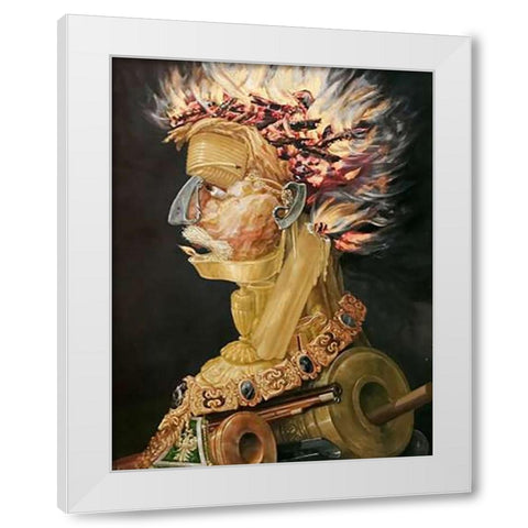 Fire White Modern Wood Framed Art Print by Arcimboldo, Giuseppe